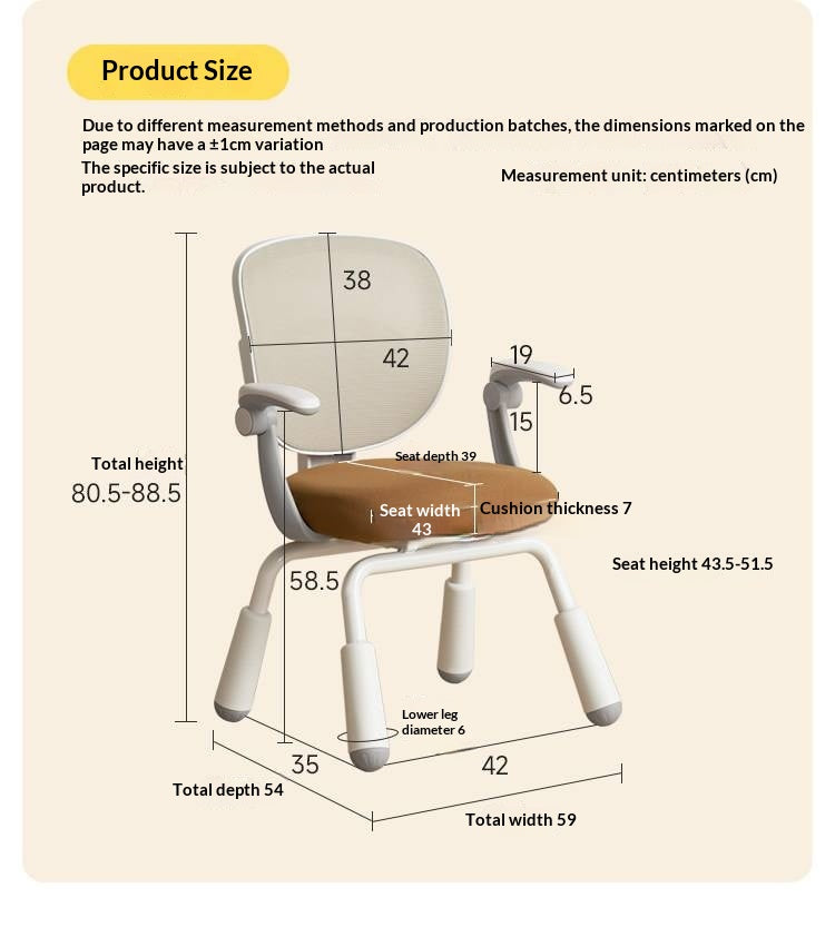 Ergonomic Kids Desk Chair with Mesh Back and Adjustable Armrests