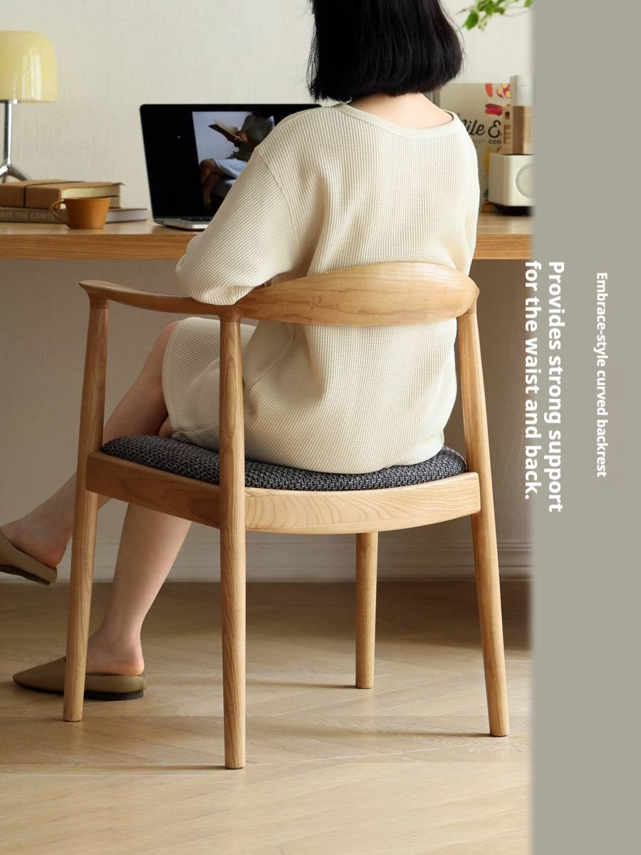 Ash Solid Wood Japanese Presidential Dining Chair