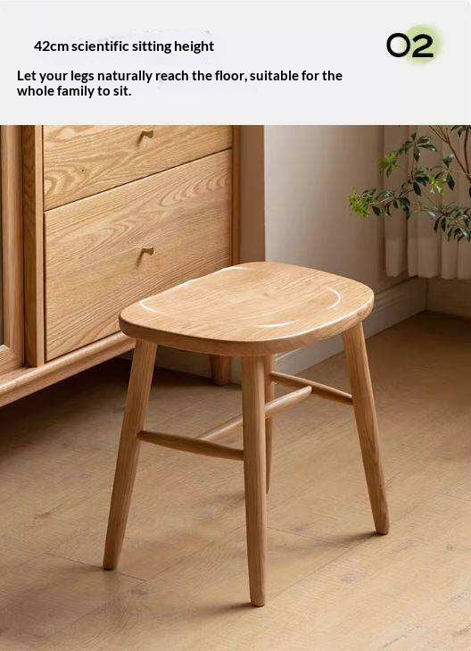 Ash, Oak, Cherry, Black Walnut, Beech Solid Wood Makeup Stool