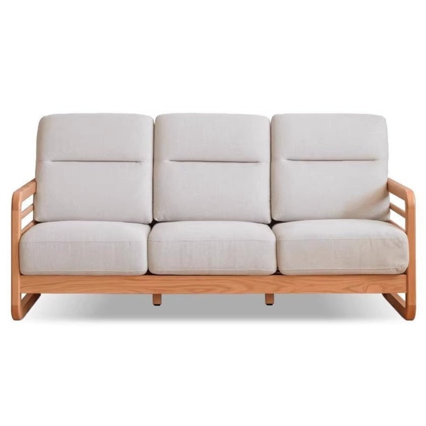 Oak Solid Wood Fabric Sofa.