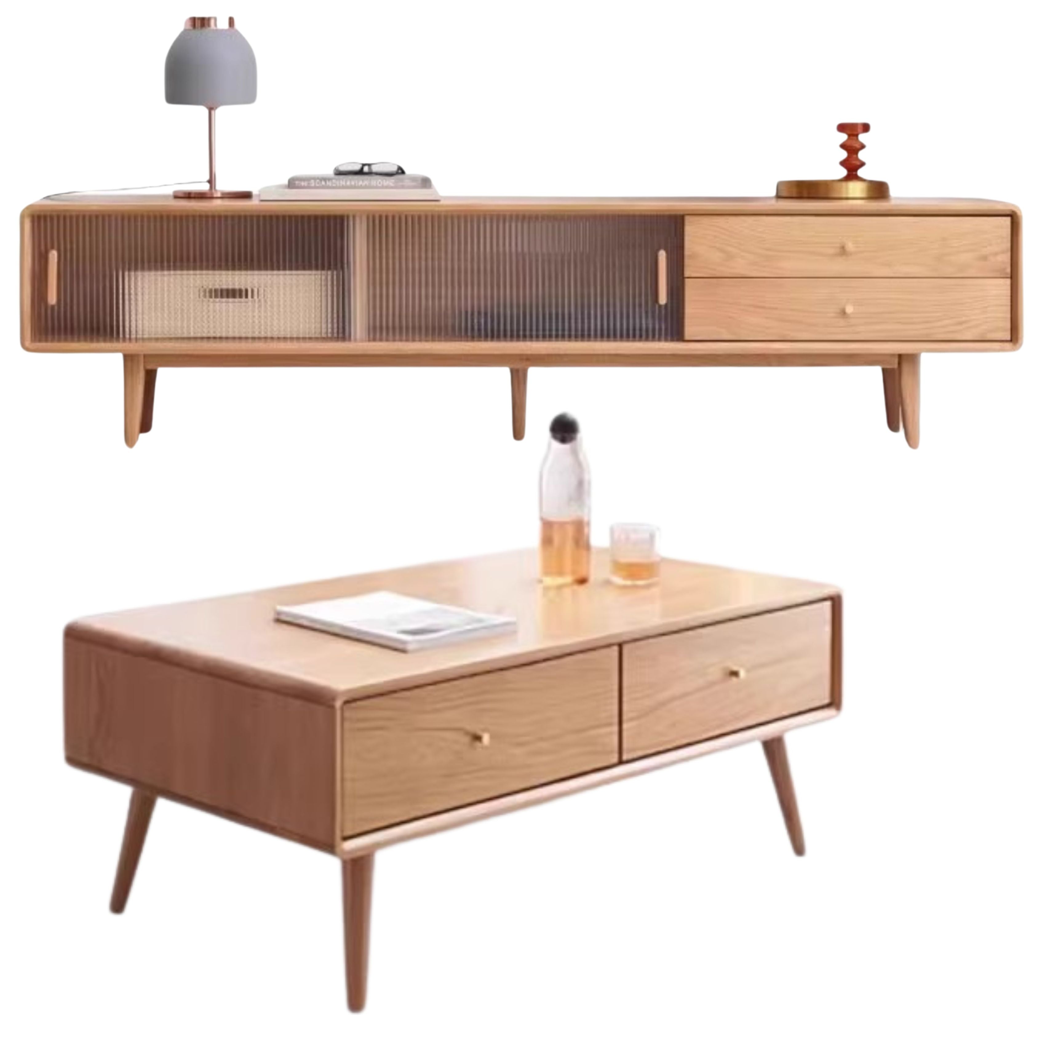 Oak Solid Wood Nordic Modern TV Stand