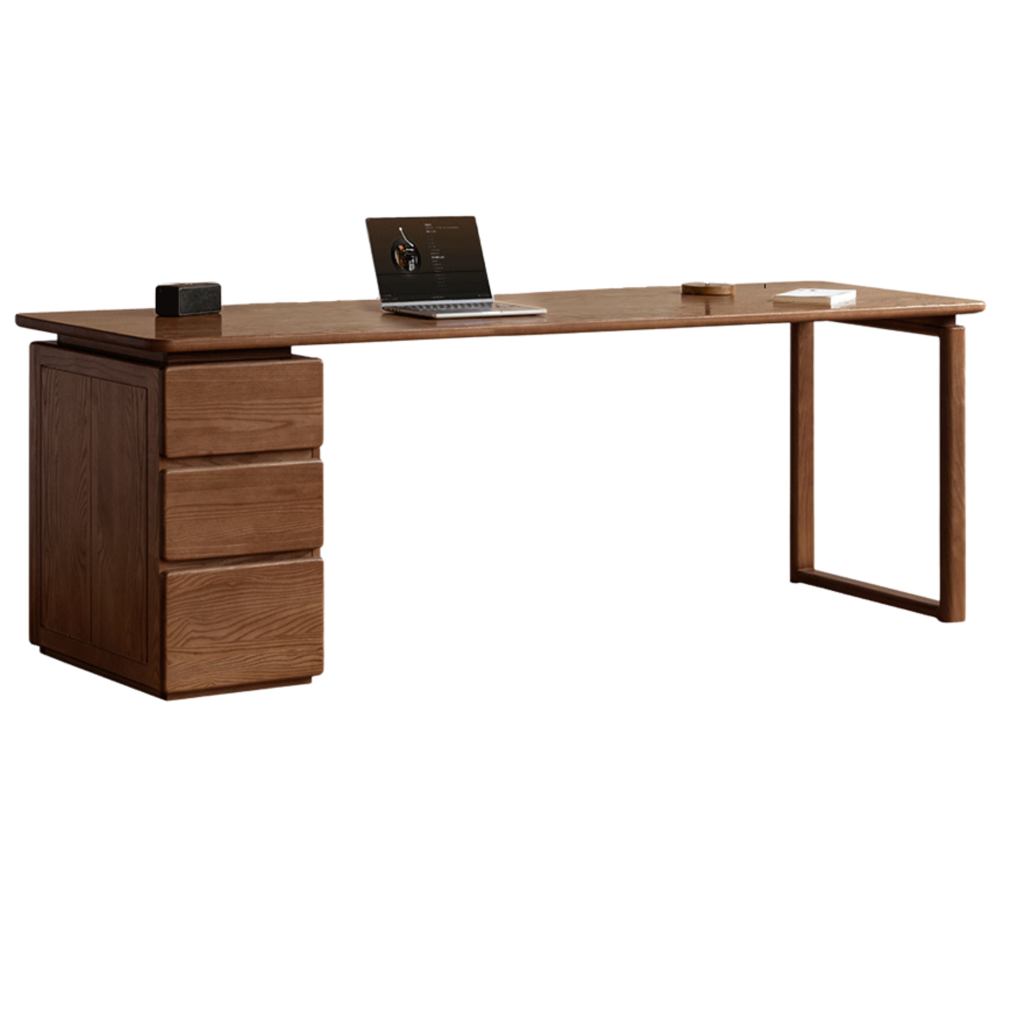 Black Walnut, Oak, Sandalwood, Ash Solid Wood Desk with Drawers