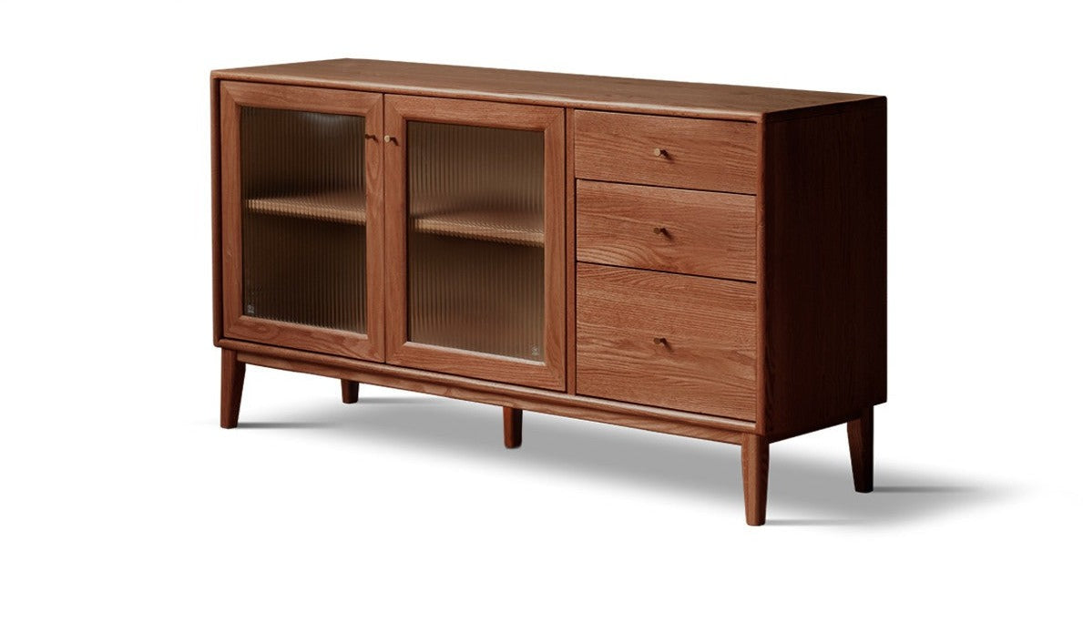 Oak solid wood sideboard cabinet"