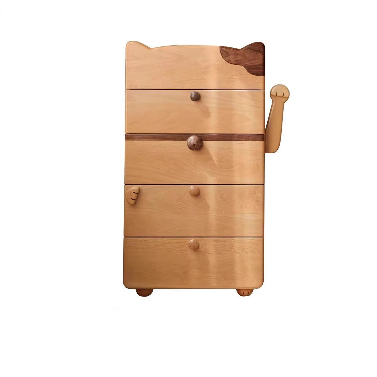 Beech Solid Wood  Kids Chest of Drawers -Type Toy Storage Cabinet