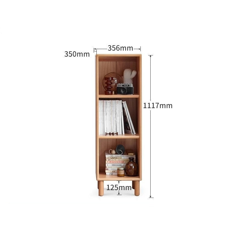 Beech Solid Wood Small Bookshelf Side Cabinet
