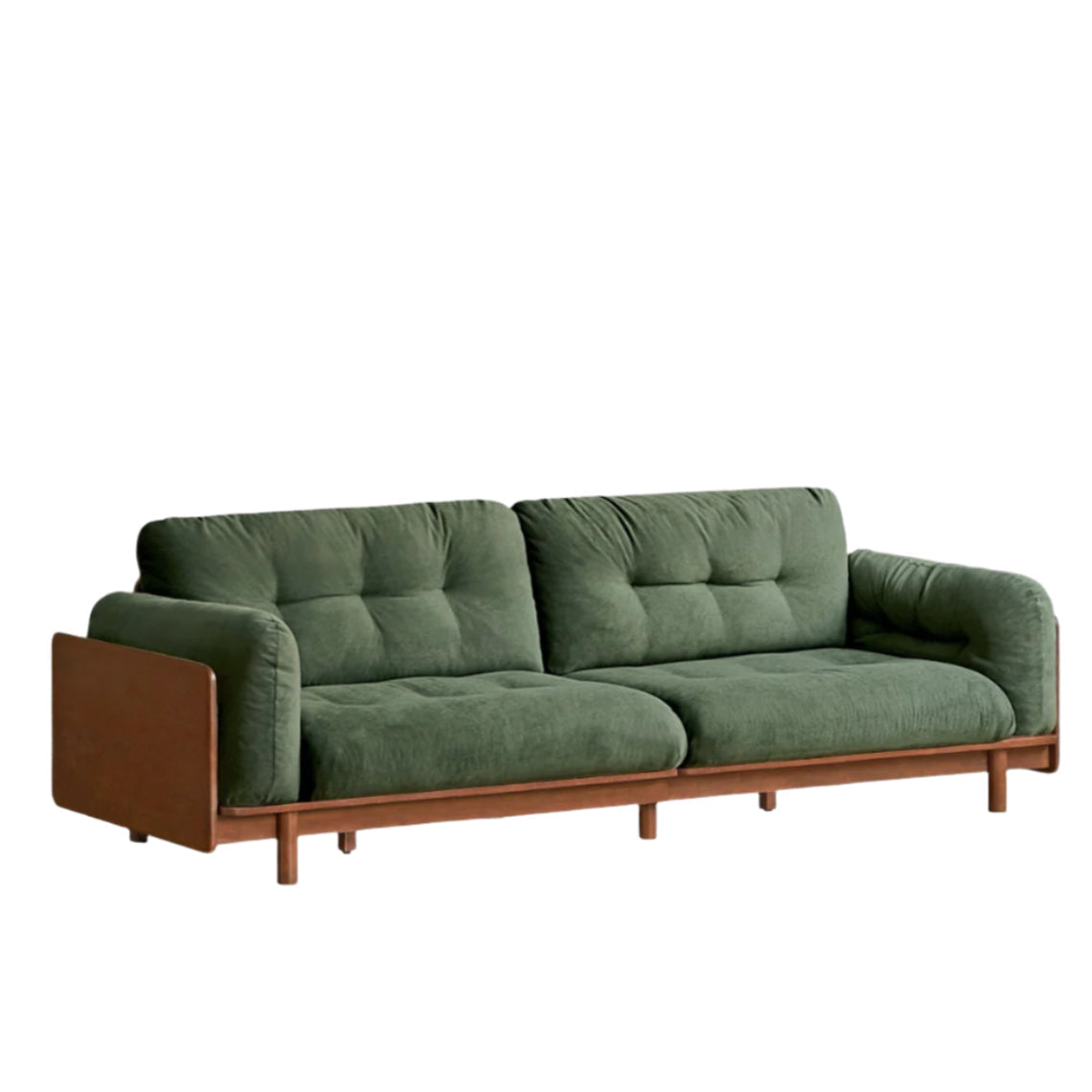 Solid RubberWood Fabric Sofa Ancient Style