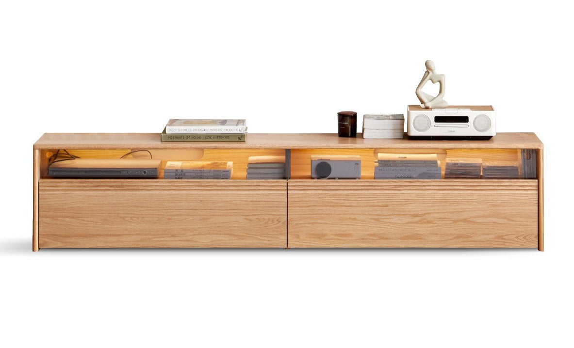 Oak, Cherry Wood, Black Walnut, TV Stand Floor Cabinet