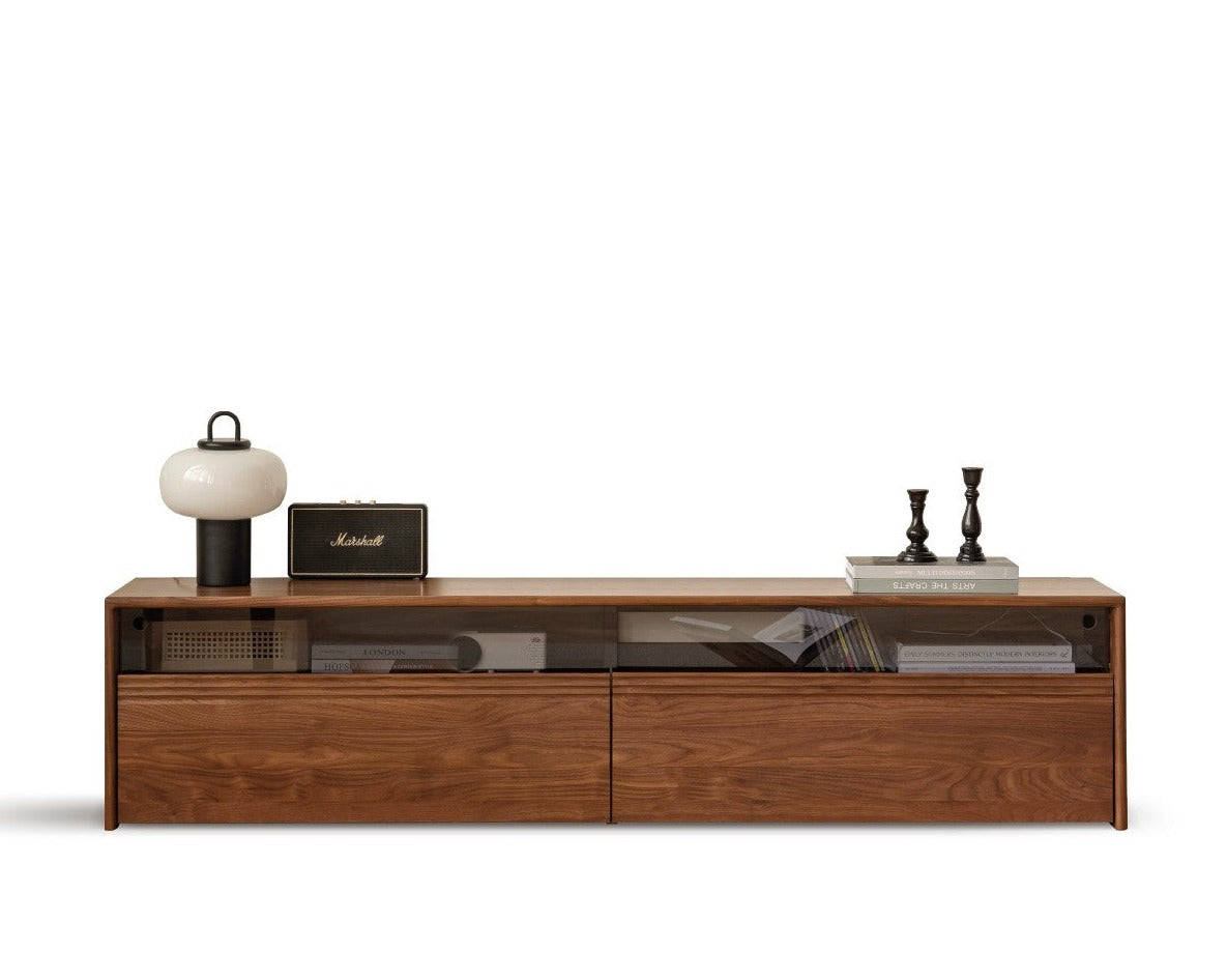 Oak, Cherry Wood, Black Walnut, TV Stand Floor Cabinet