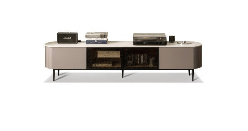 French slate TV cabinet Oak solid wood"