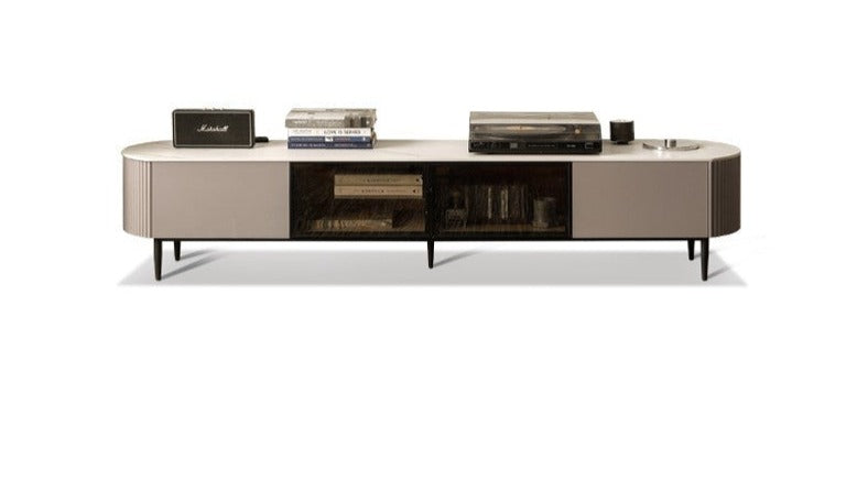 French slate TV cabinet Oak solid wood"