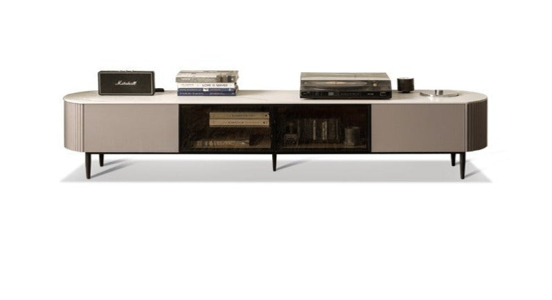 French slate TV cabinet Oak solid wood"
