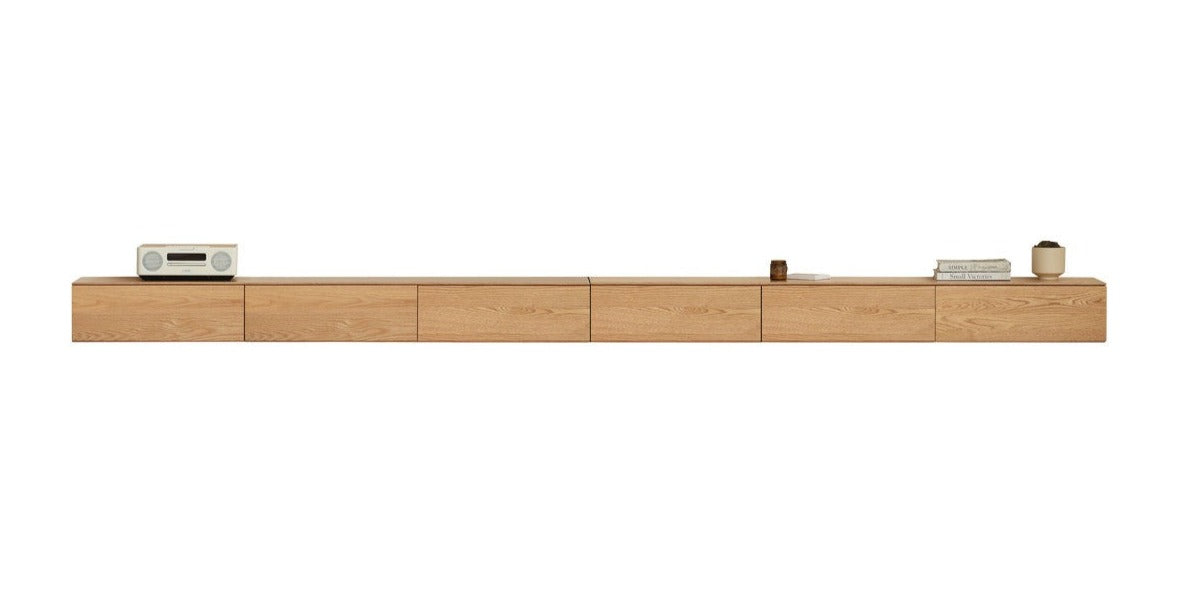 Oak, Black Walnut Solid wood suspended TV stand"