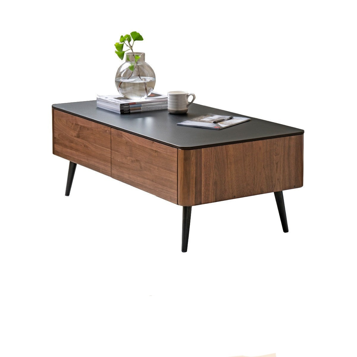Black Walnut solid wood Slate coffee table"