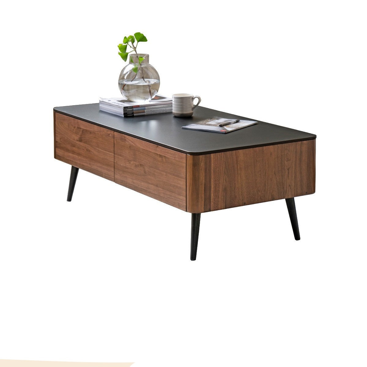 Black Walnut solid wood Slate coffee table"