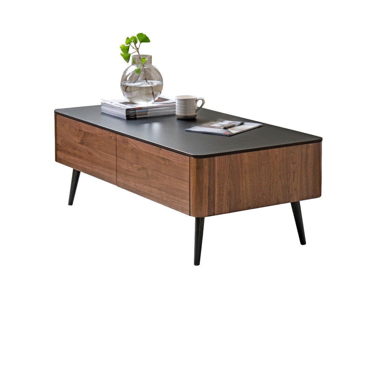 Black Walnut solid wood Slate coffee table"