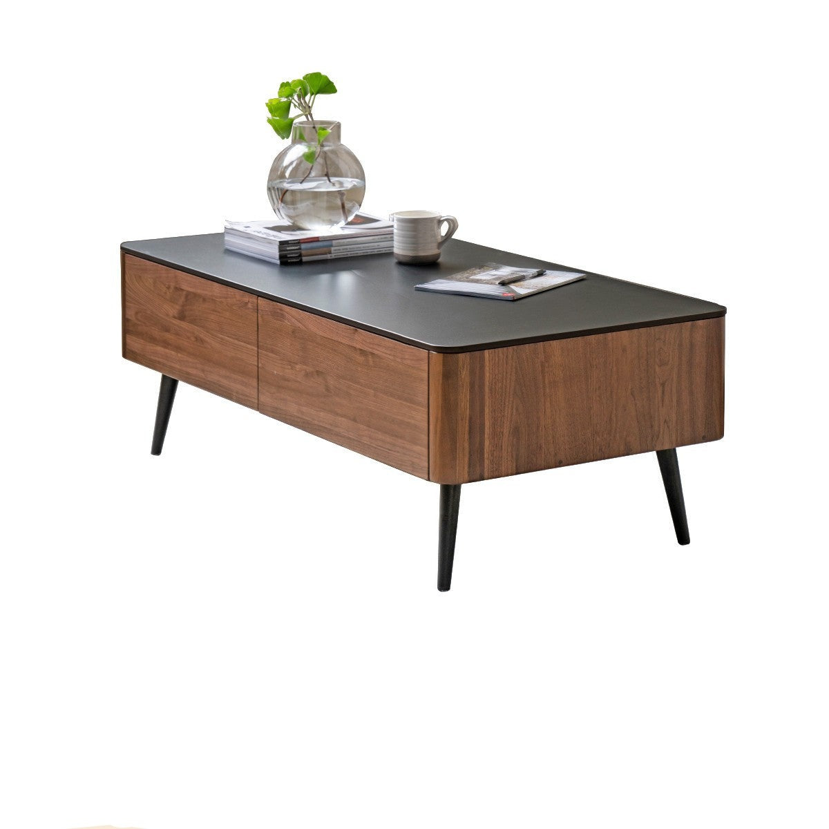 Black Walnut solid wood Slate coffee table"
