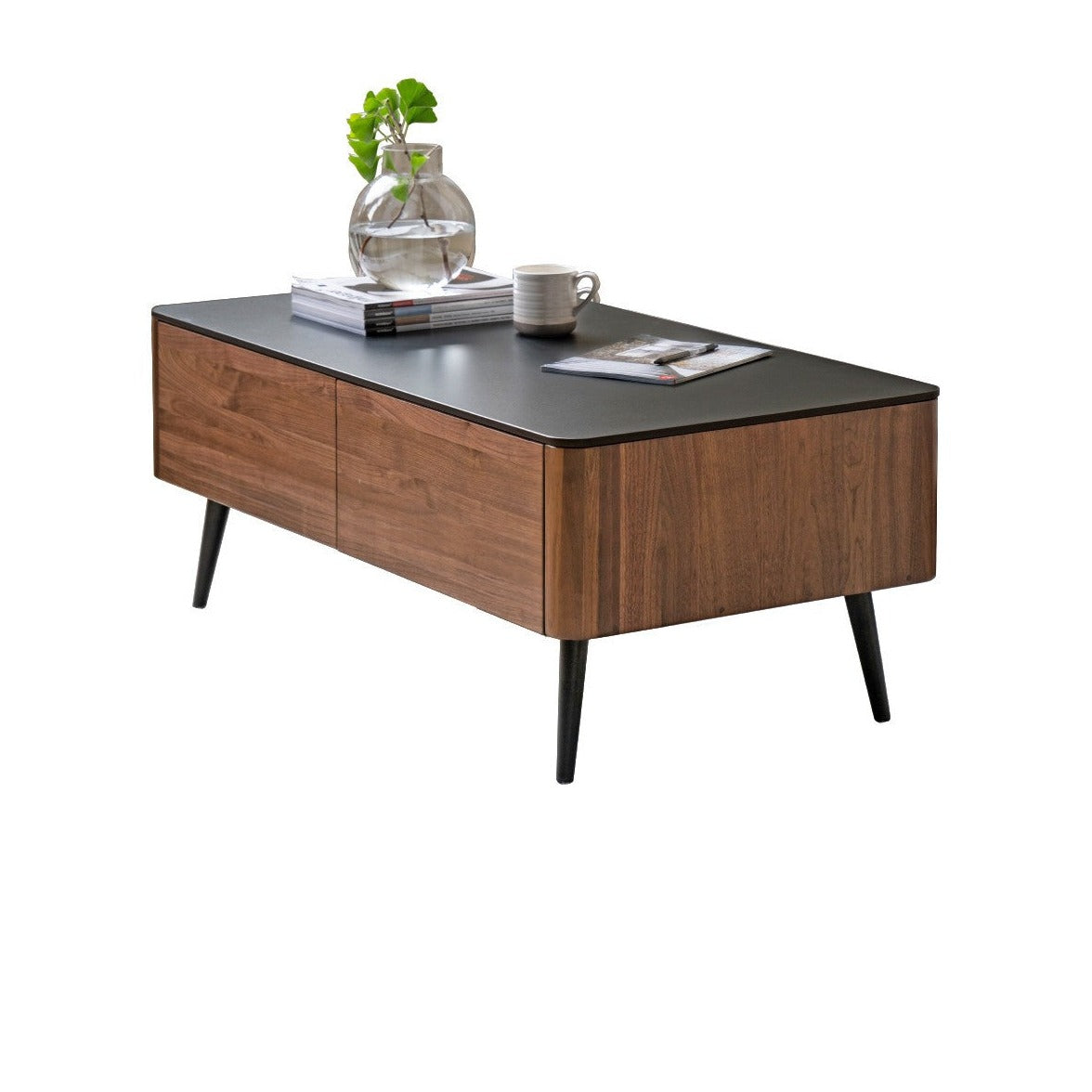 Black Walnut solid wood Slate coffee table"
