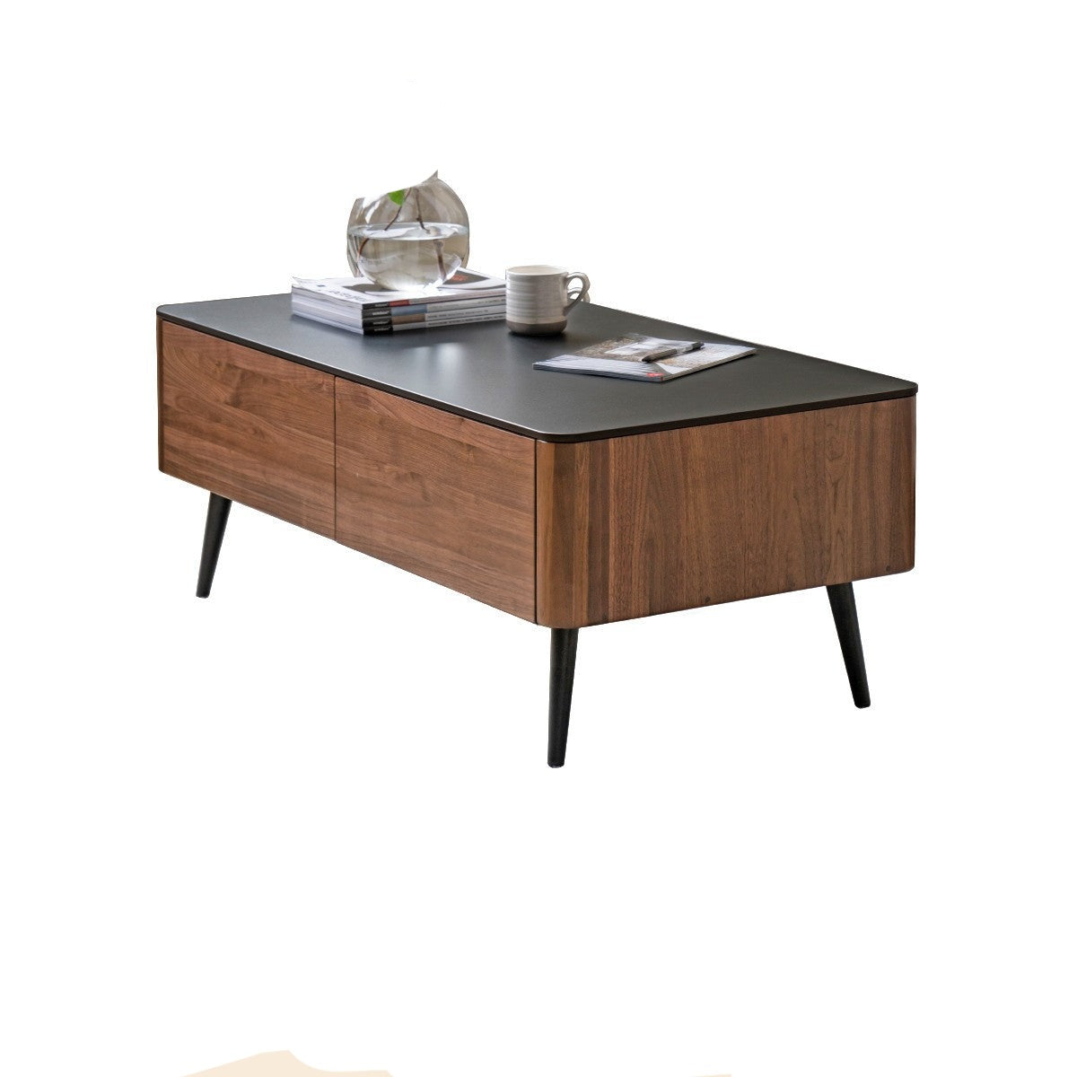 Black Walnut solid wood Slate coffee table"