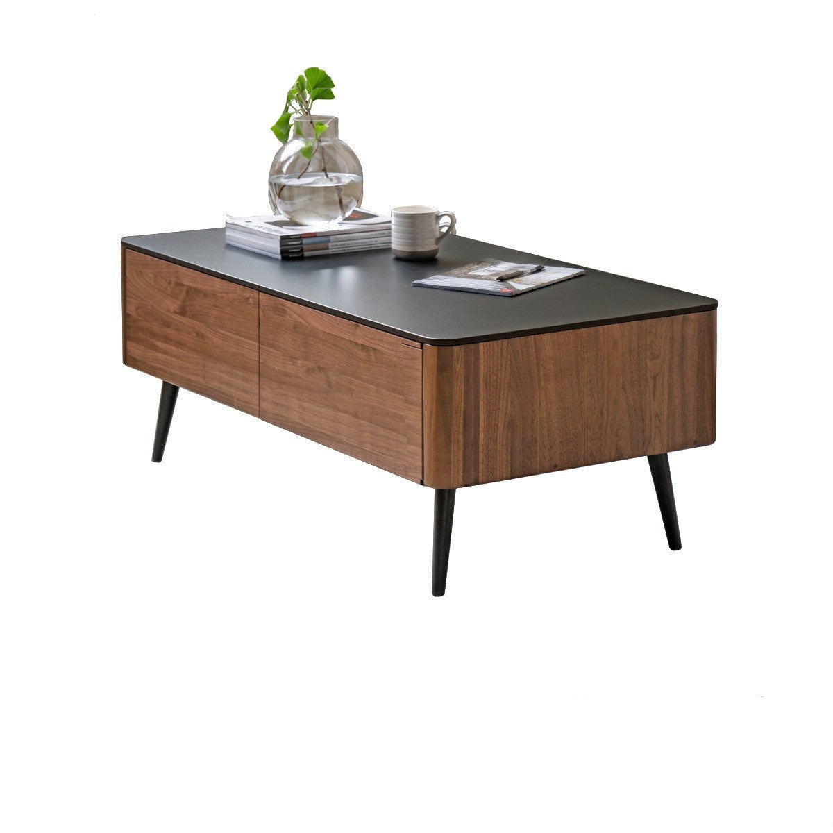 Black Walnut solid wood Slate coffee table"