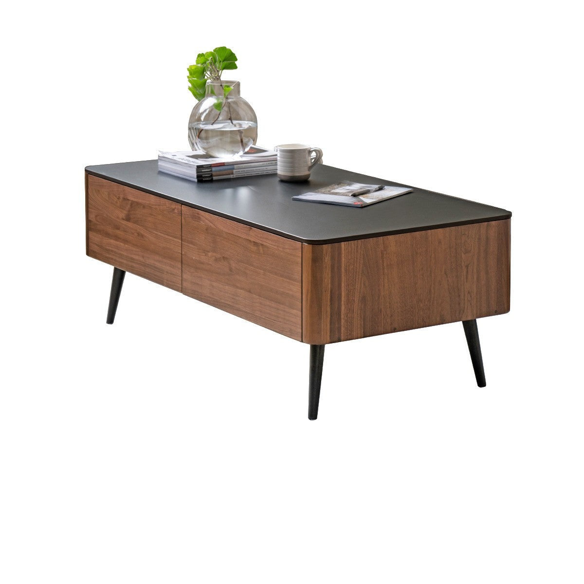 Black Walnut solid wood Slate coffee table"