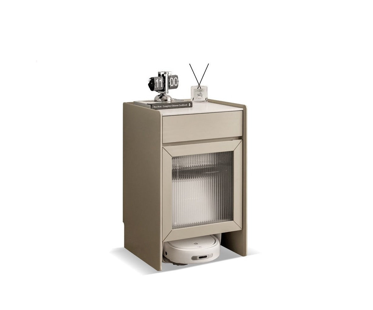 Ash solid wood side cabinet rock slab side cabinet robot storage cabinet"