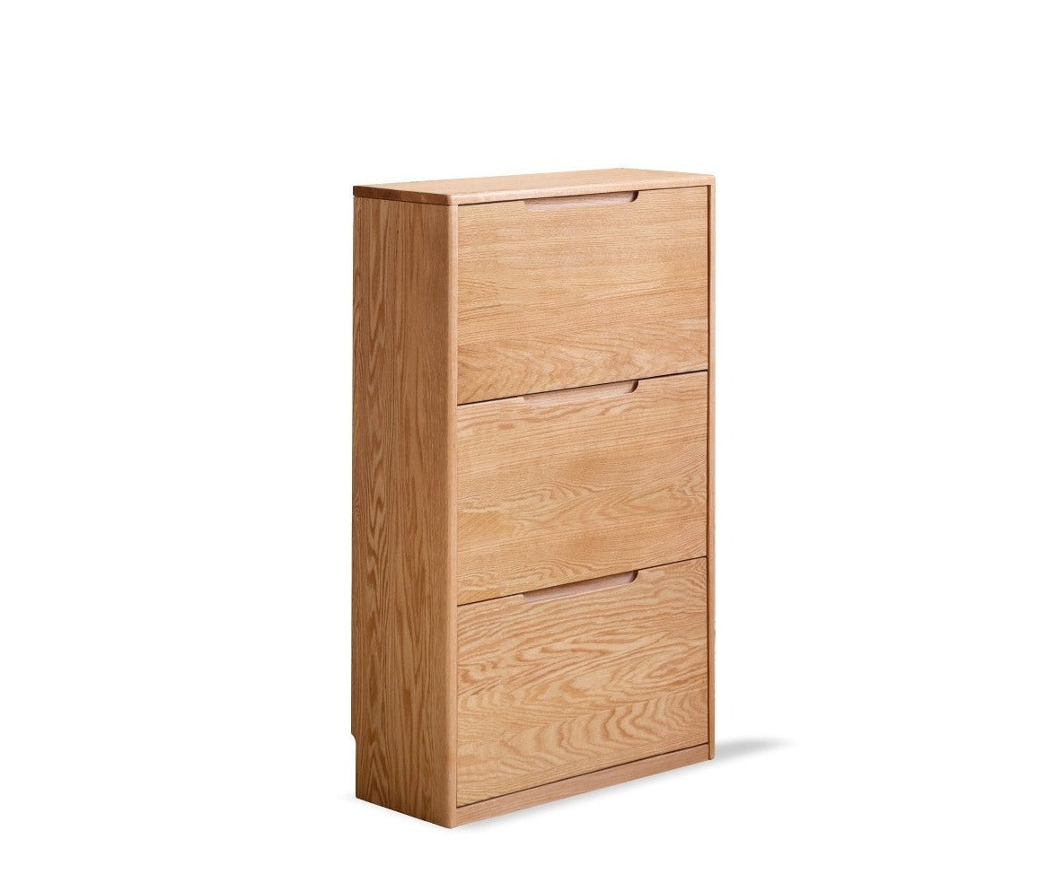 Oak solid wood ultra-thin shoe cabinet home door entry porch cabinet"