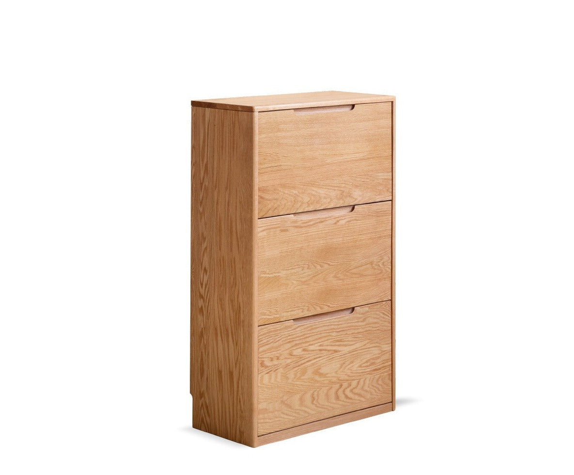 Oak solid wood ultra-thin shoe cabinet home door entry porch cabinet"