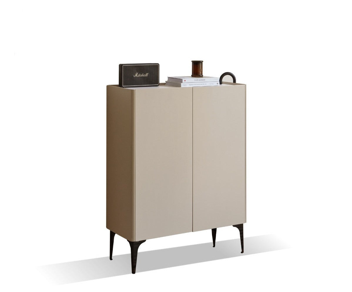 Light luxury Slab top Ash solid wood shoe cabinet"