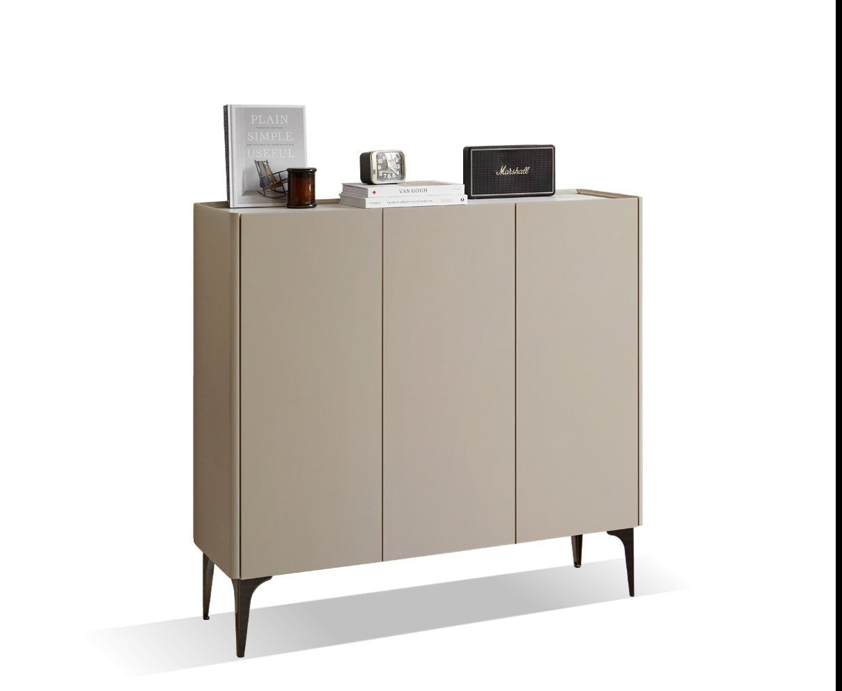 Light luxury Slab top Ash solid wood shoe cabinet"