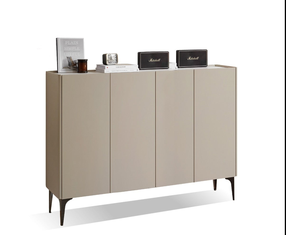 Light luxury Slab top Ash solid wood shoe cabinet"