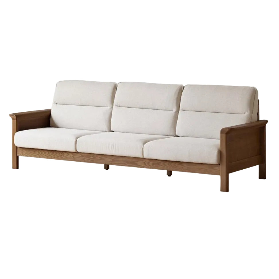 Ash Solid Wood Modern High Back Sofa