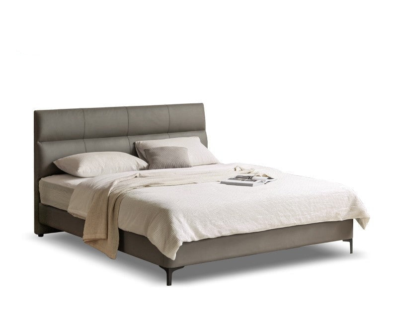 Luxury Genuine Leather Modern Minimalist Bed