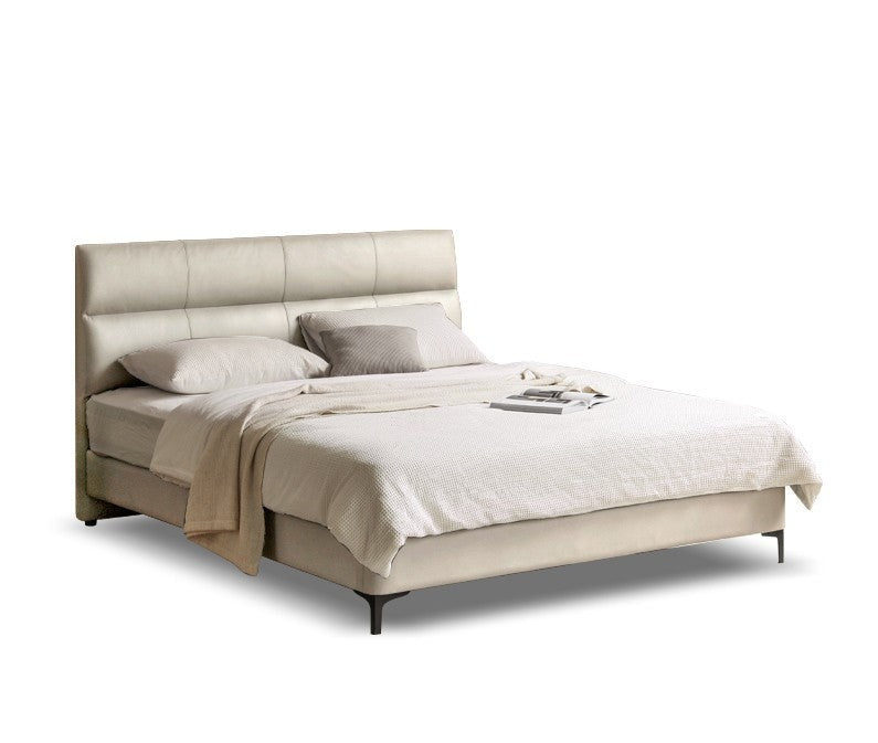 Luxury Genuine Leather Modern Minimalist Bed