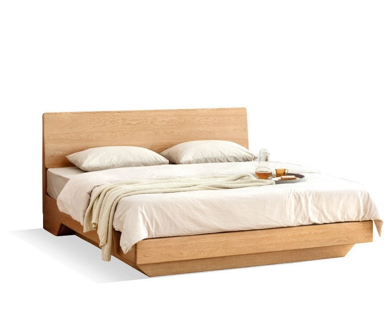 Oak,Black Walnut Solid Wood Suspended Luminous Box Bed
