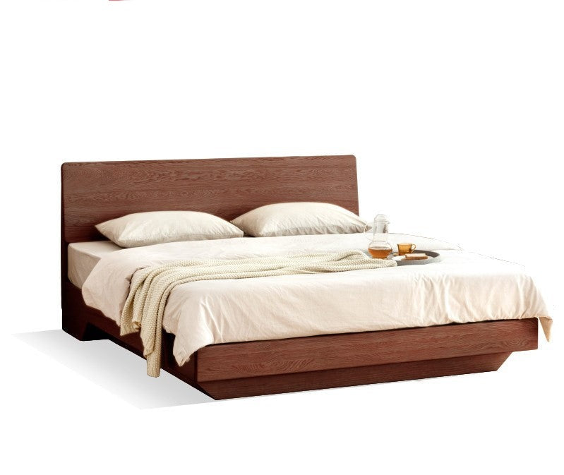 Oak,Black Walnut Solid Wood Suspended Luminous Box Bed