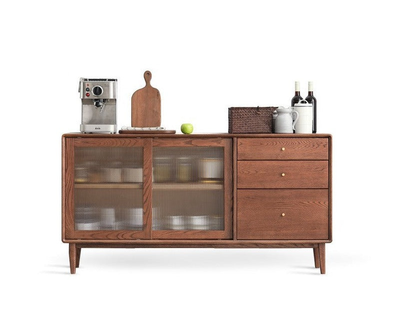 Oak solid wood sideboard cabinet"