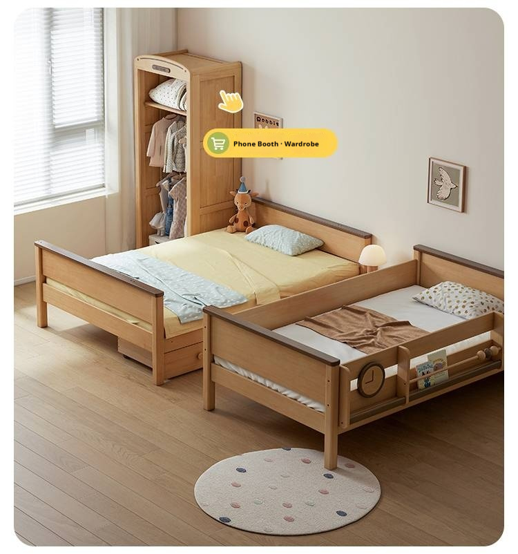 Rubberwood Solid Wood Children's Bunk Bed