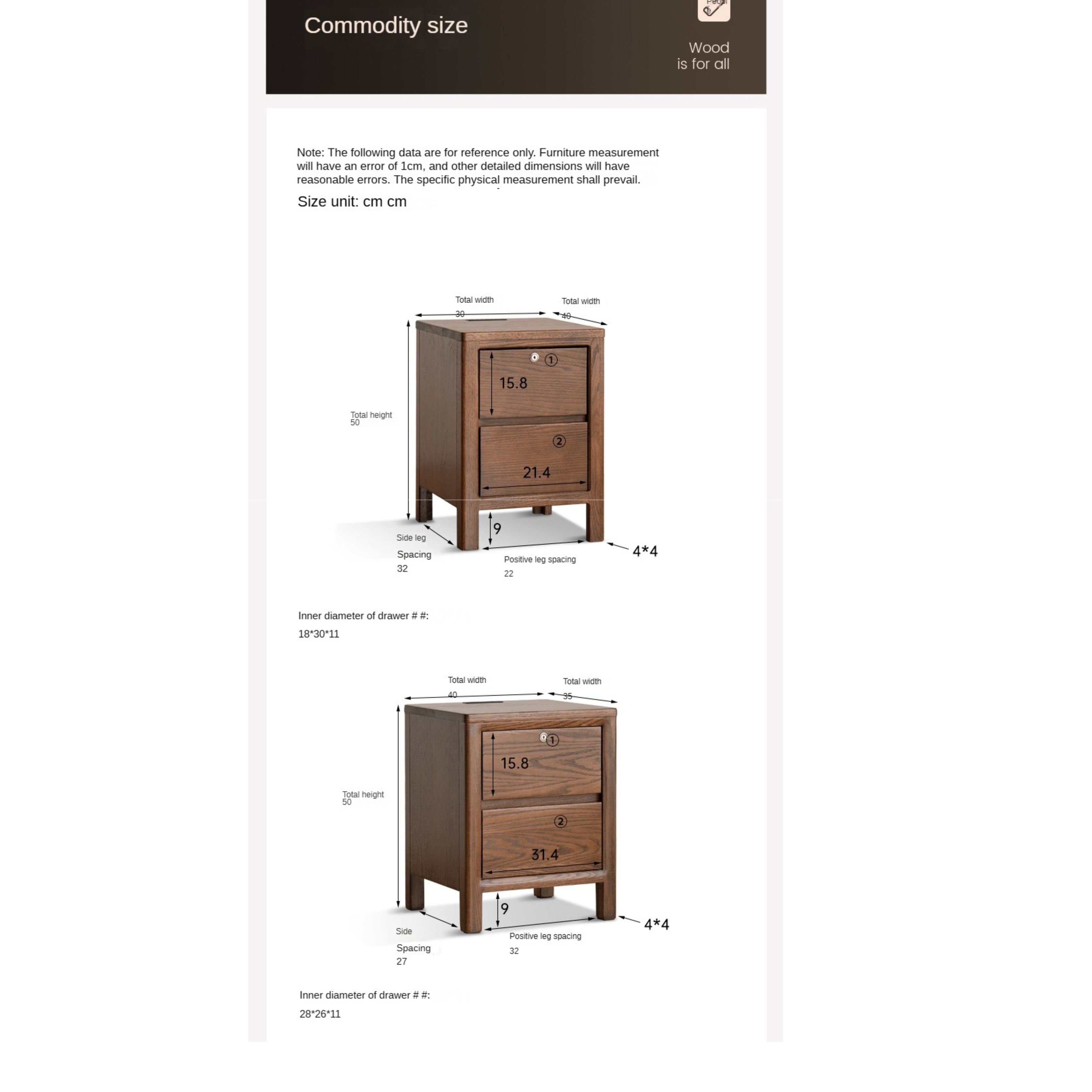 Oak Solid Wood Nordic Nightstand