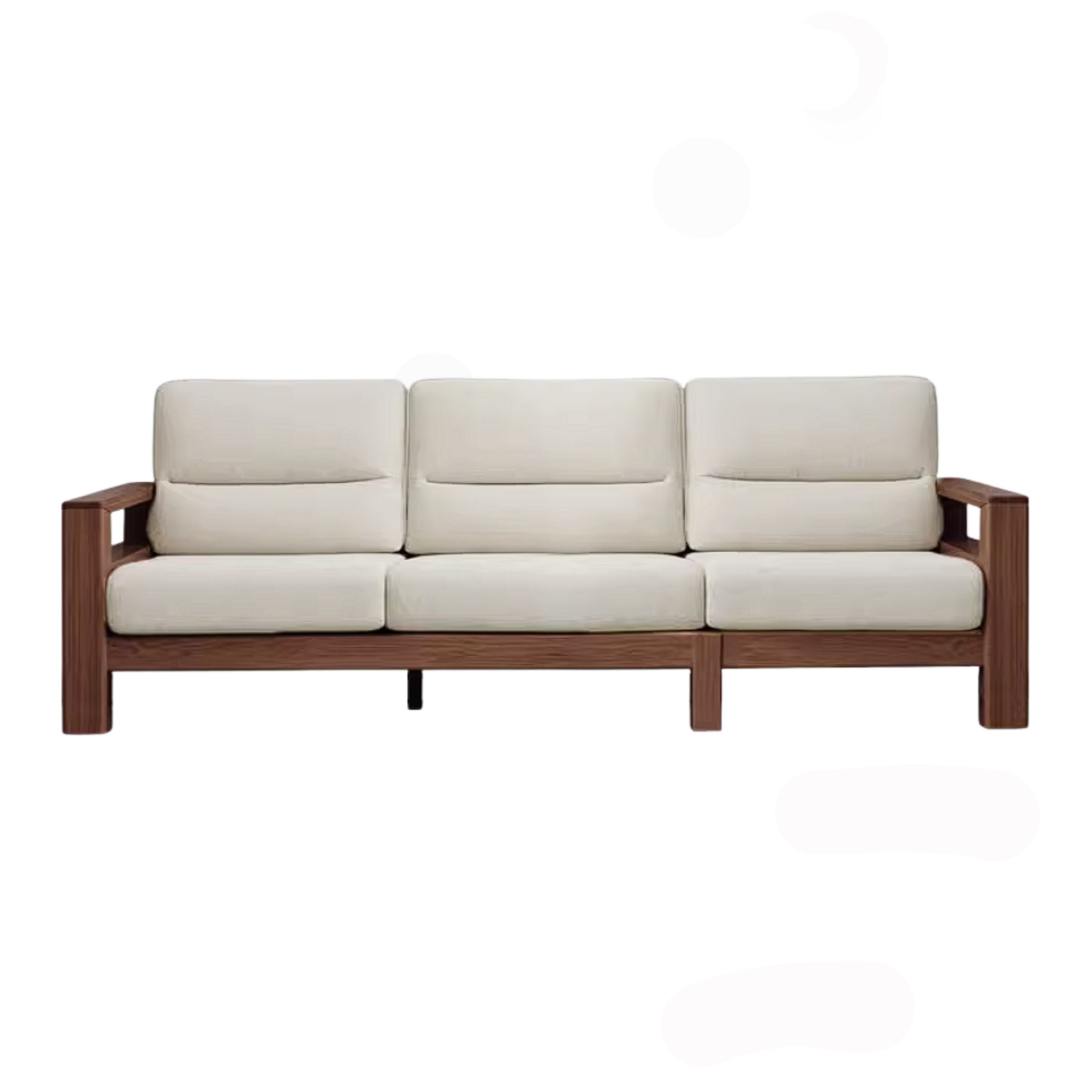 Black Walnut, Ash, Golden Sandalwood Solid Wood Corner Sofa with Fabric Upholstery