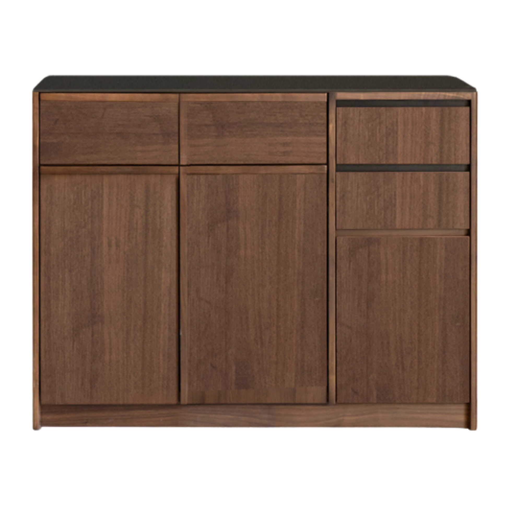 Black Walnut, Sandalwood Solid Wood Dining Cabinet Antique Style Rock Board