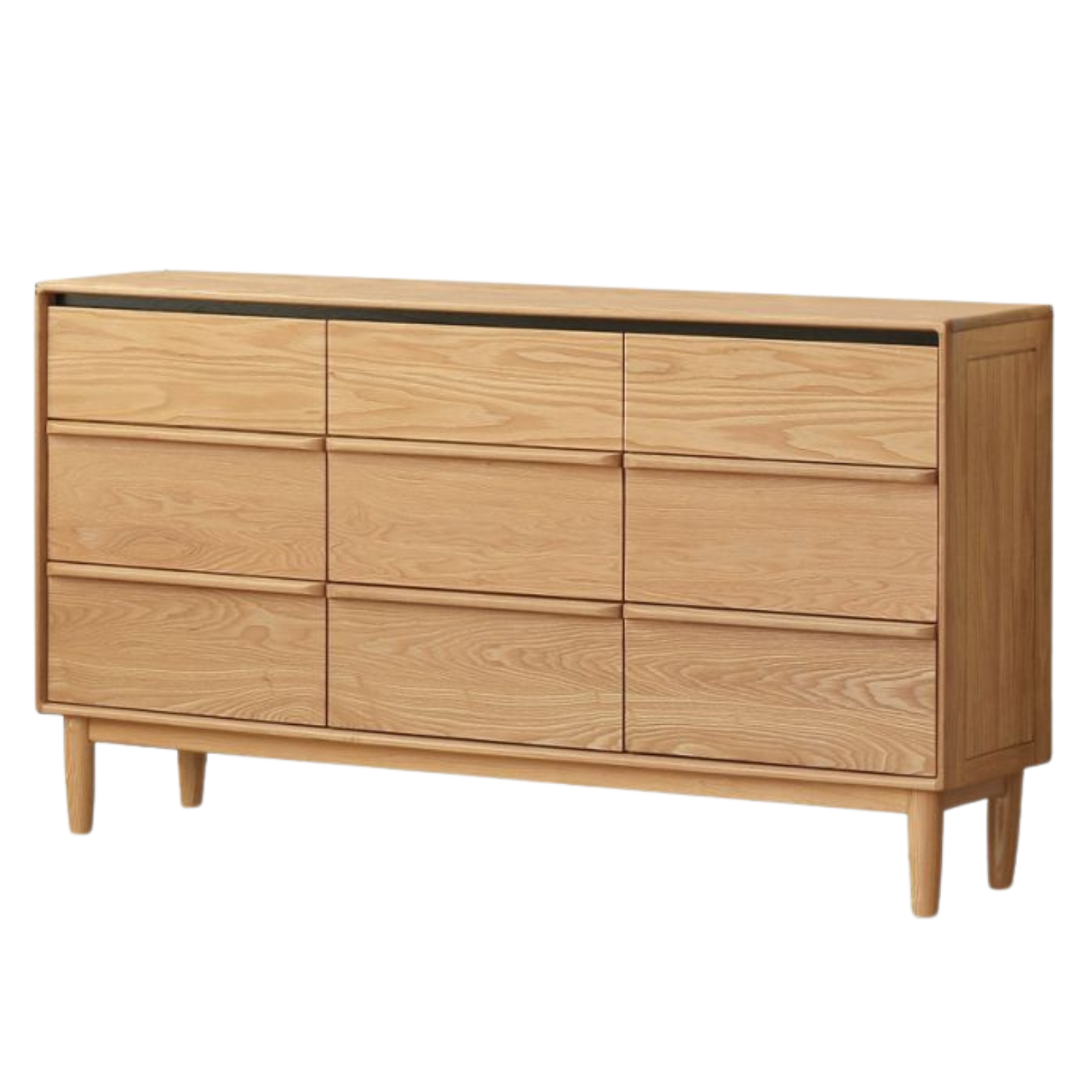 Oak, Ash Solid Wood Modern Storage Drawer Cabinet