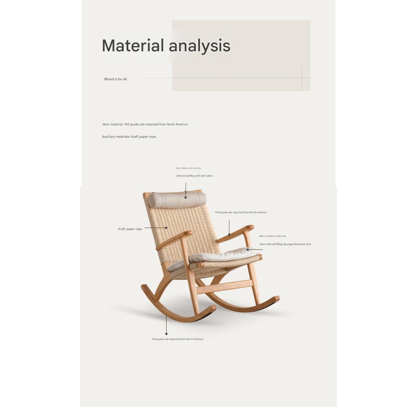 Oak Solid Wood Modern Rocking Chair