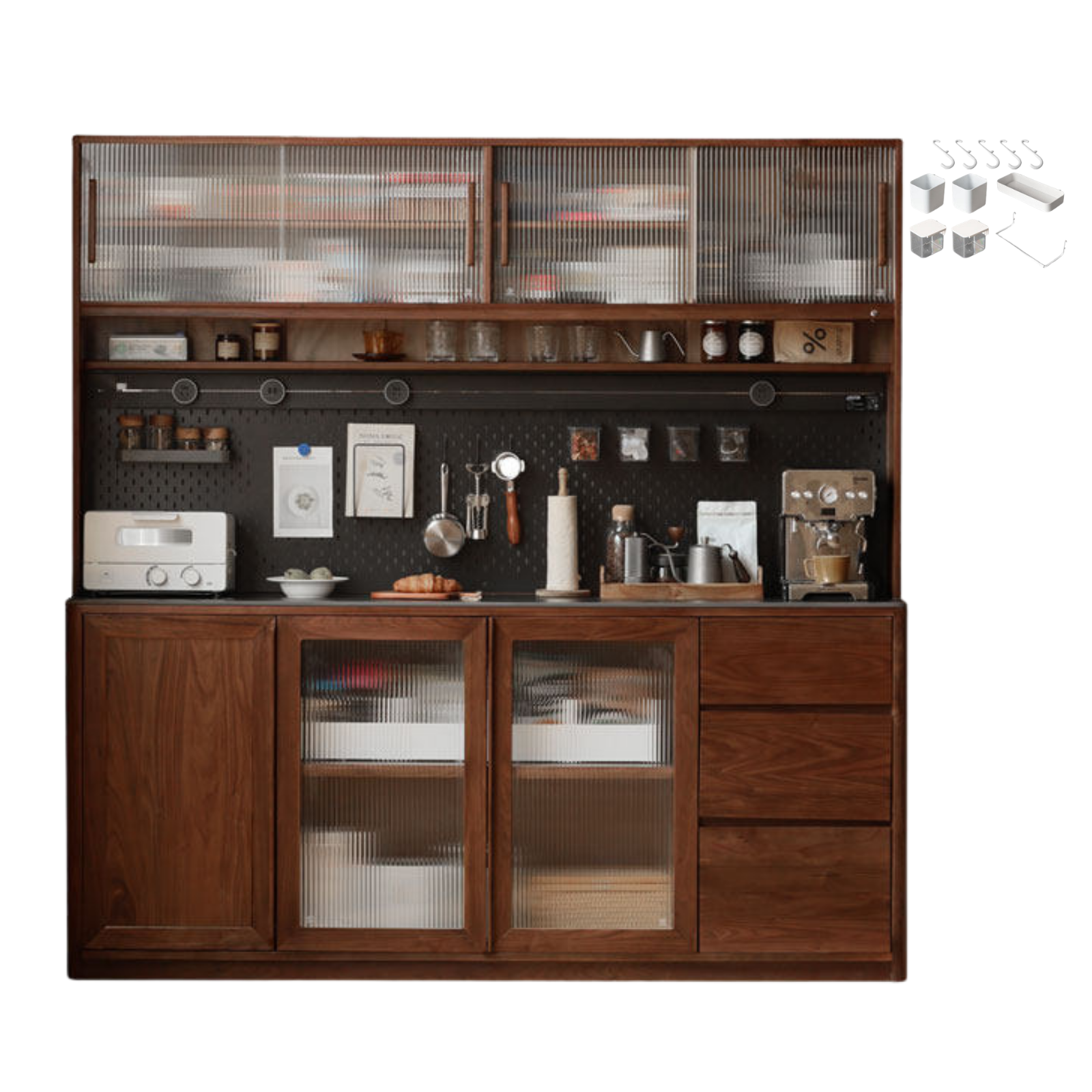 Sandalwood, Ash, White Ash Solid Wood Rock Board Modern Sideboard