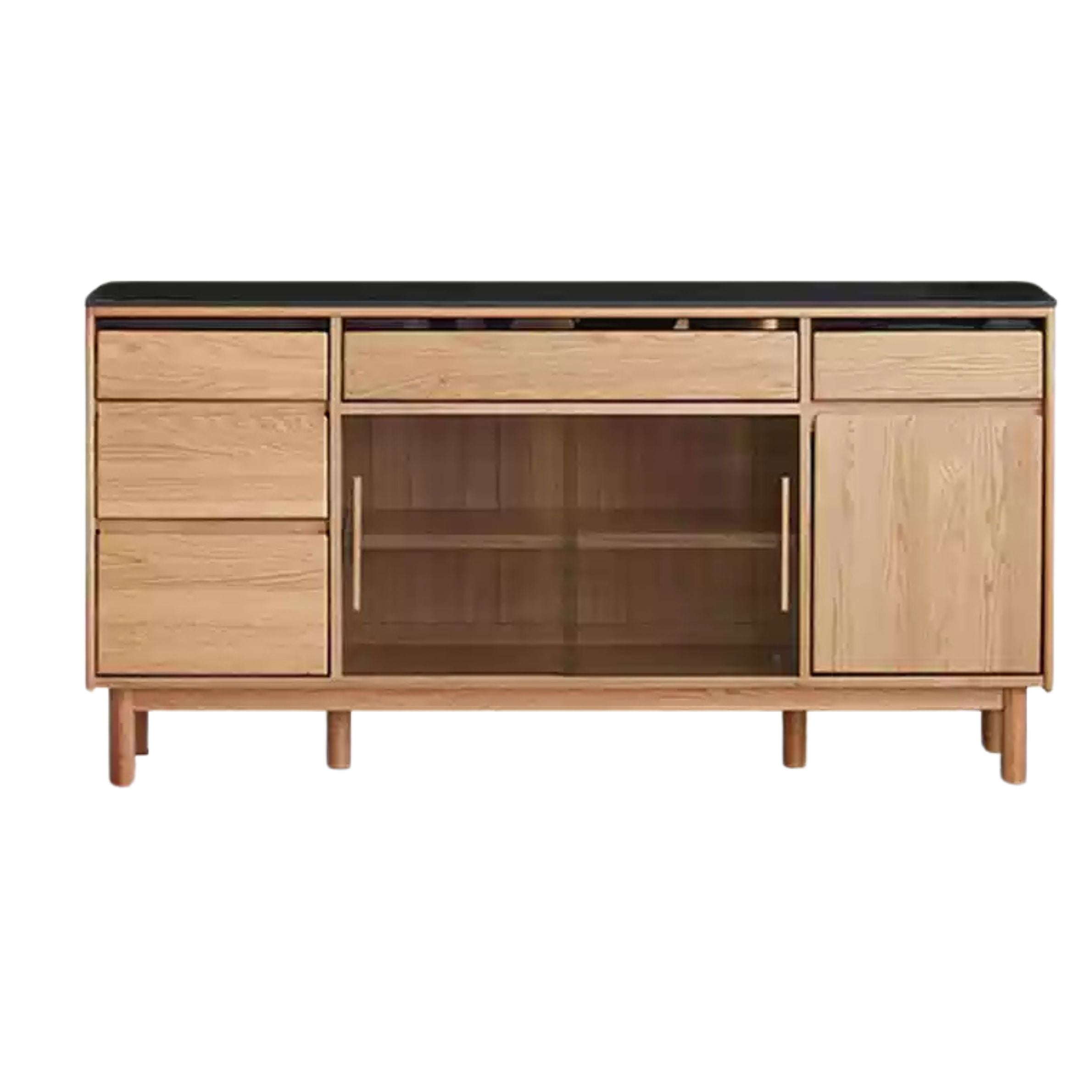 Oak, Ash Solid Wood Modern Rock Board Sideboard