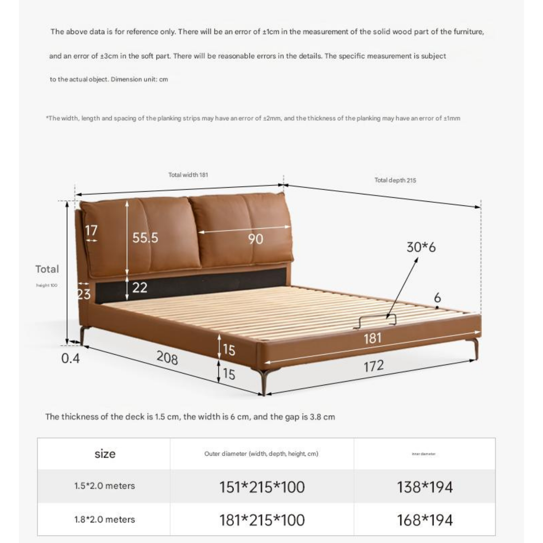 Genuine Leather Light Luxury Soft Leaning Bed