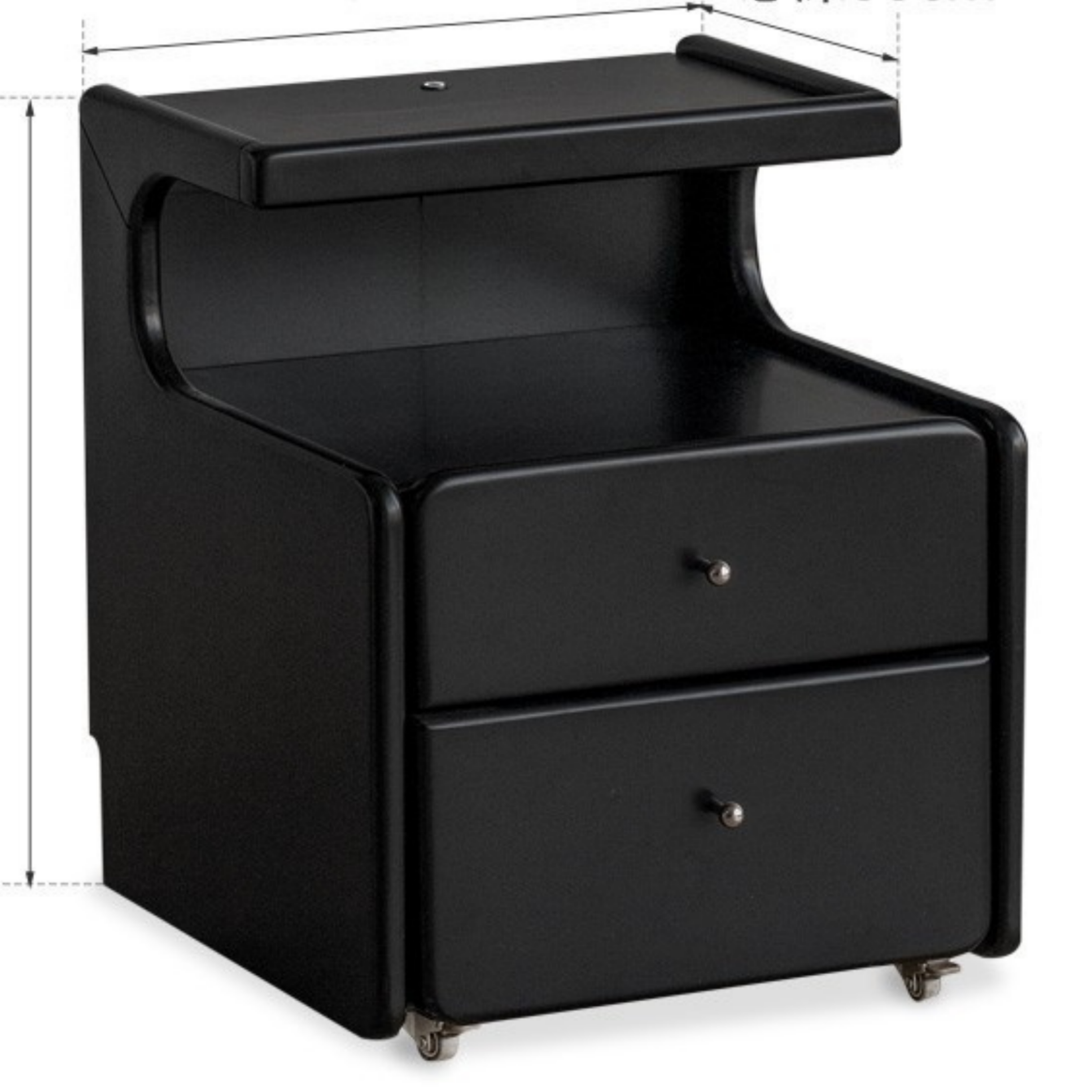 Solid RubberWood Movable Cream Style Nightstand With Light