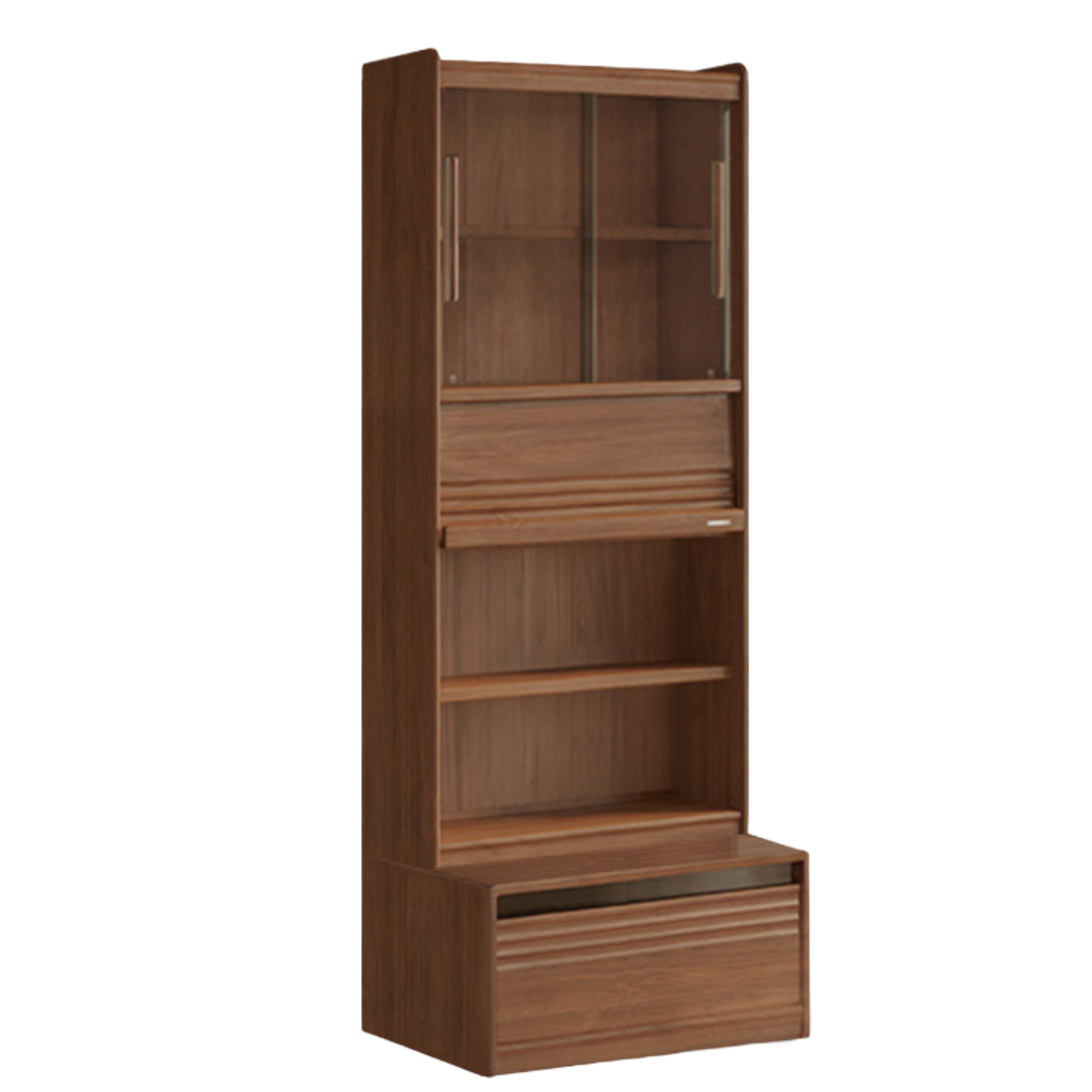 Black Walnut, Sandalwood, Oak, Ash Solid Wood Combination Bookcase with Floor Display and Luxury Storage