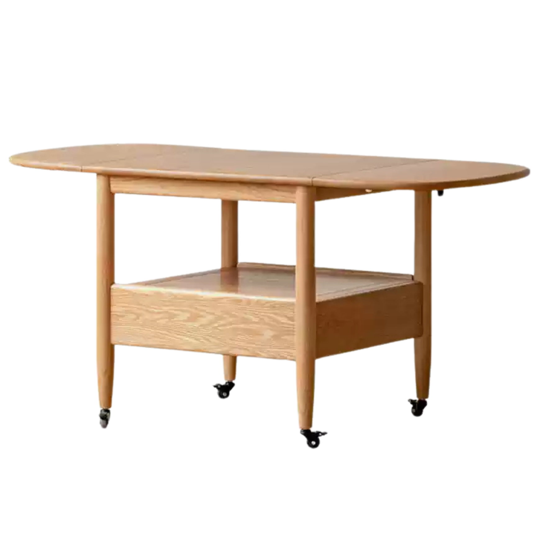 Oak, Beech Solid Wood Folding Mobile Coffee Table