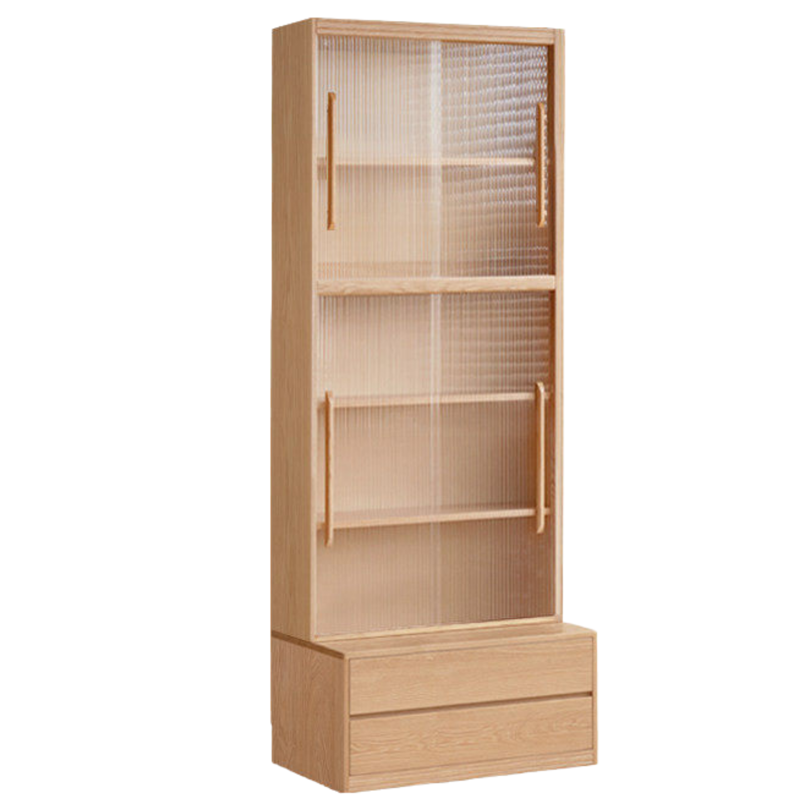 Ash Solid Wood Wall-Mounted Bookcase with Integrated Study Shelf