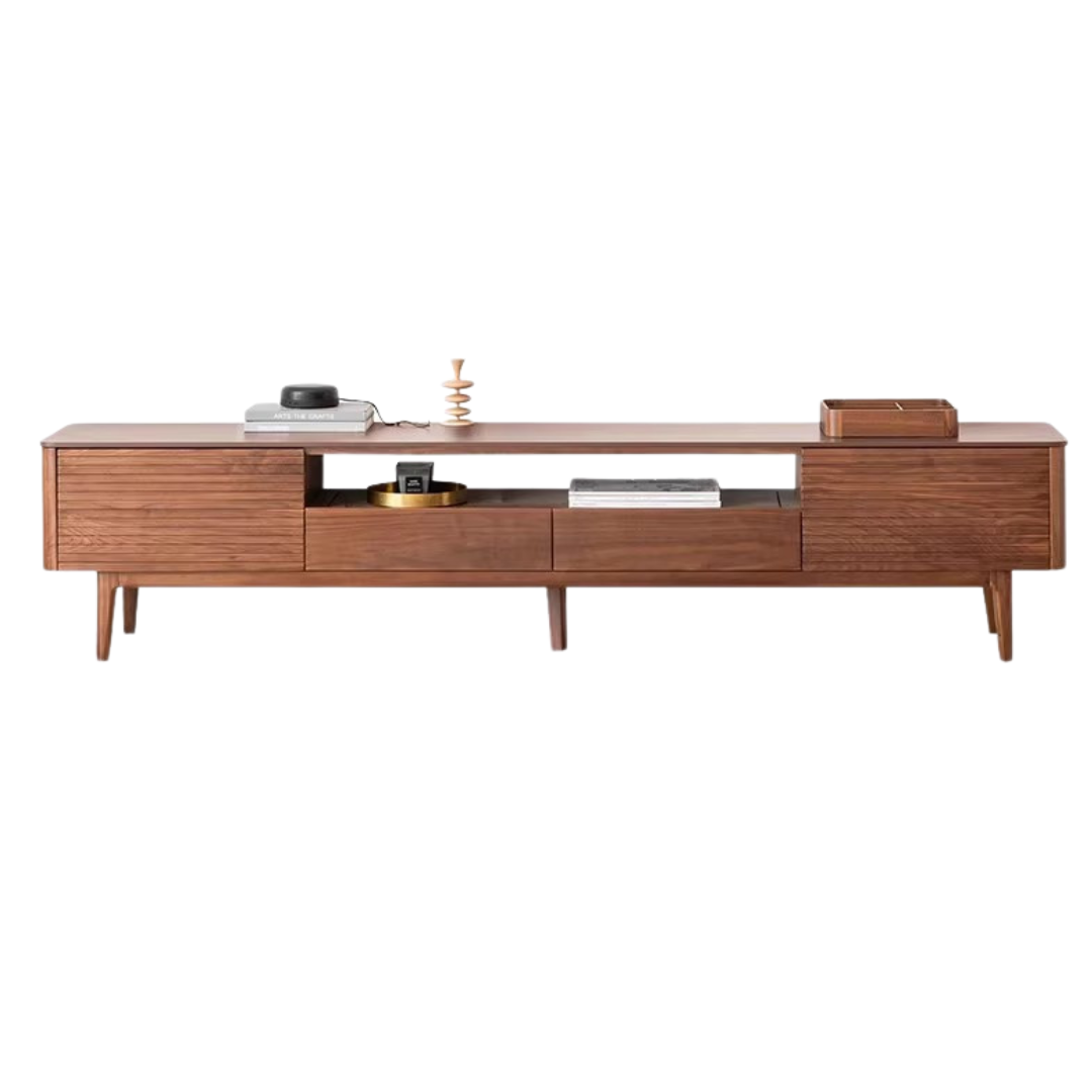 Black Walnut Solid Wood Slate TV Stand.